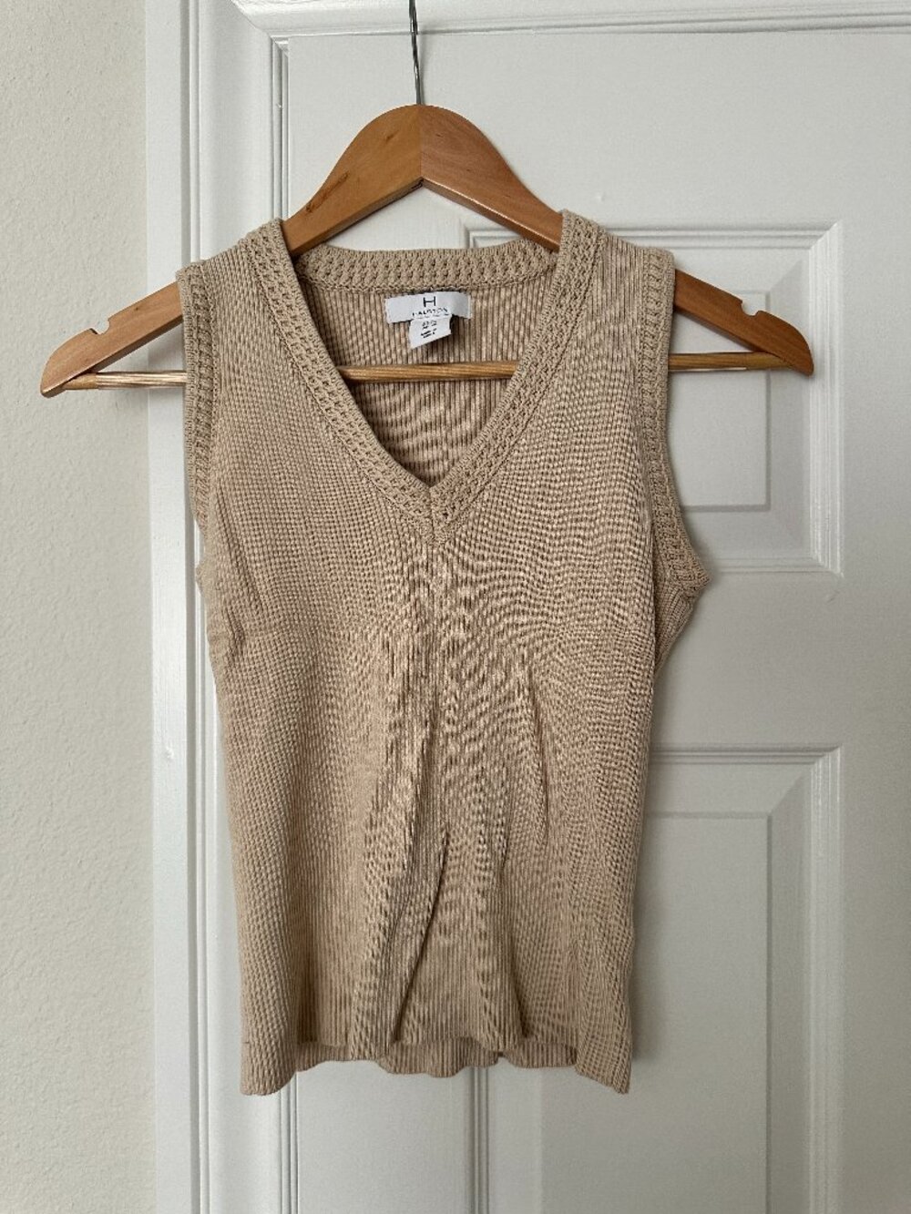 Halston Women's Tan and Cream Shirt